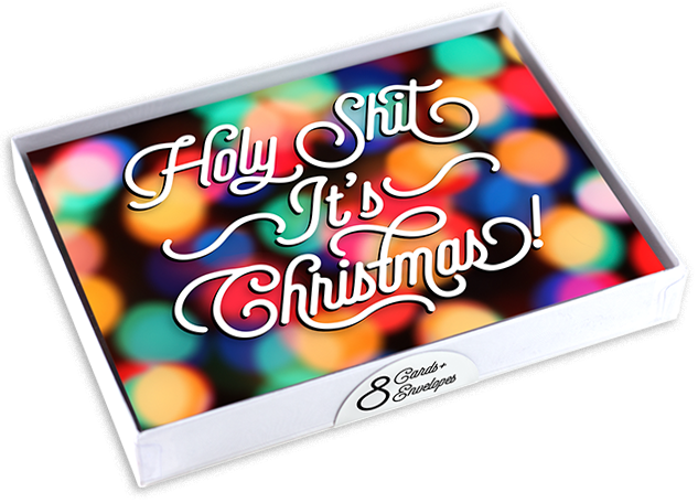 "Holy Shit, It's Christmas!" Set of 8 Cards and Envelopes