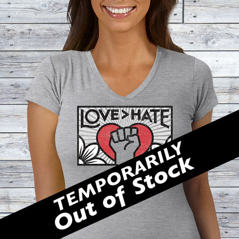 Love>Hate Ladies' Sporty V-Neck T-Shirt